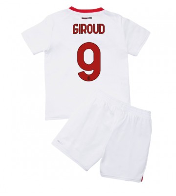 AC Milan Olivier Giroud #9 Bortedraktsett Barn 2022-23 Kortermet (+ Korte bukser)